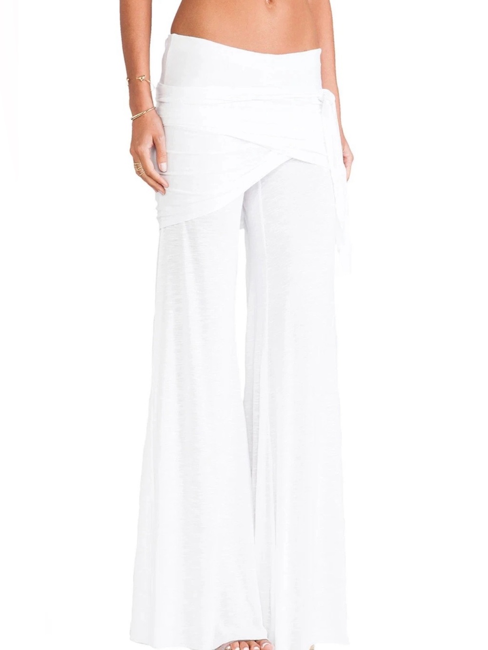 Young Fabulous & Broke Marina Relaxed Wide Leg Pants Wrap Overlay Skirt Pink S - Picture 6 of 9